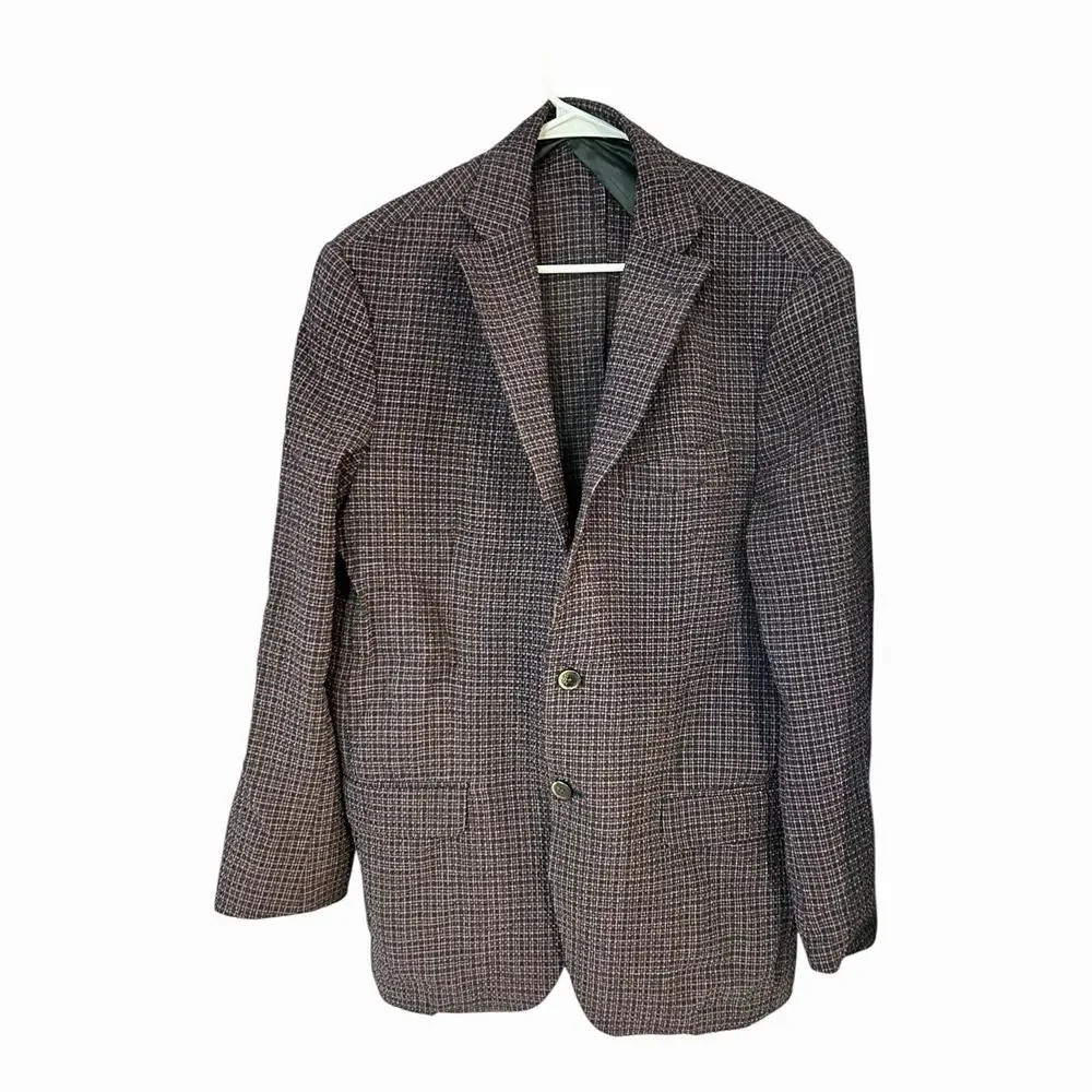 Lanificio F.lli Cerruti Oxygen Italian Blue/Rust Sport Coat Size 40R Wool Cupro‎